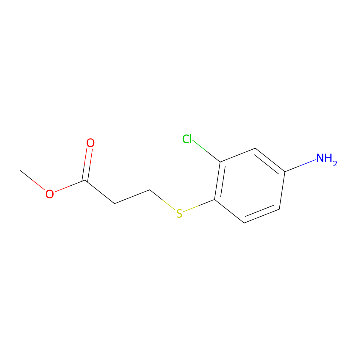 Methyl 3-((4-amino-2-chlorophenyl)sulfanyl)propanoate molecular structure, CAS 1156662-22-4