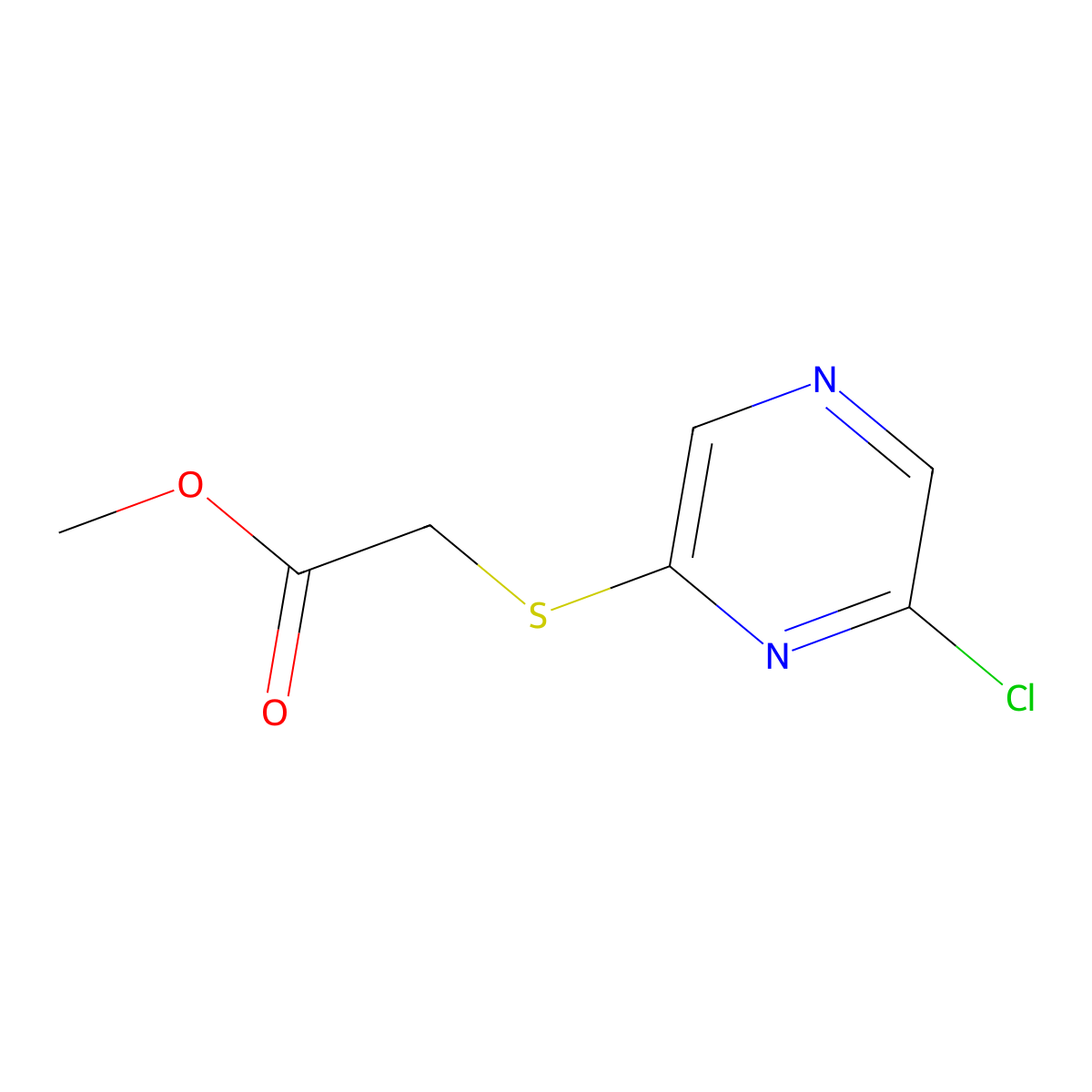 Methyl 2-[(6-chloropyrazin-2-yl)sulfanyl]acetate molecular structure, CAS 1156664-80-0
