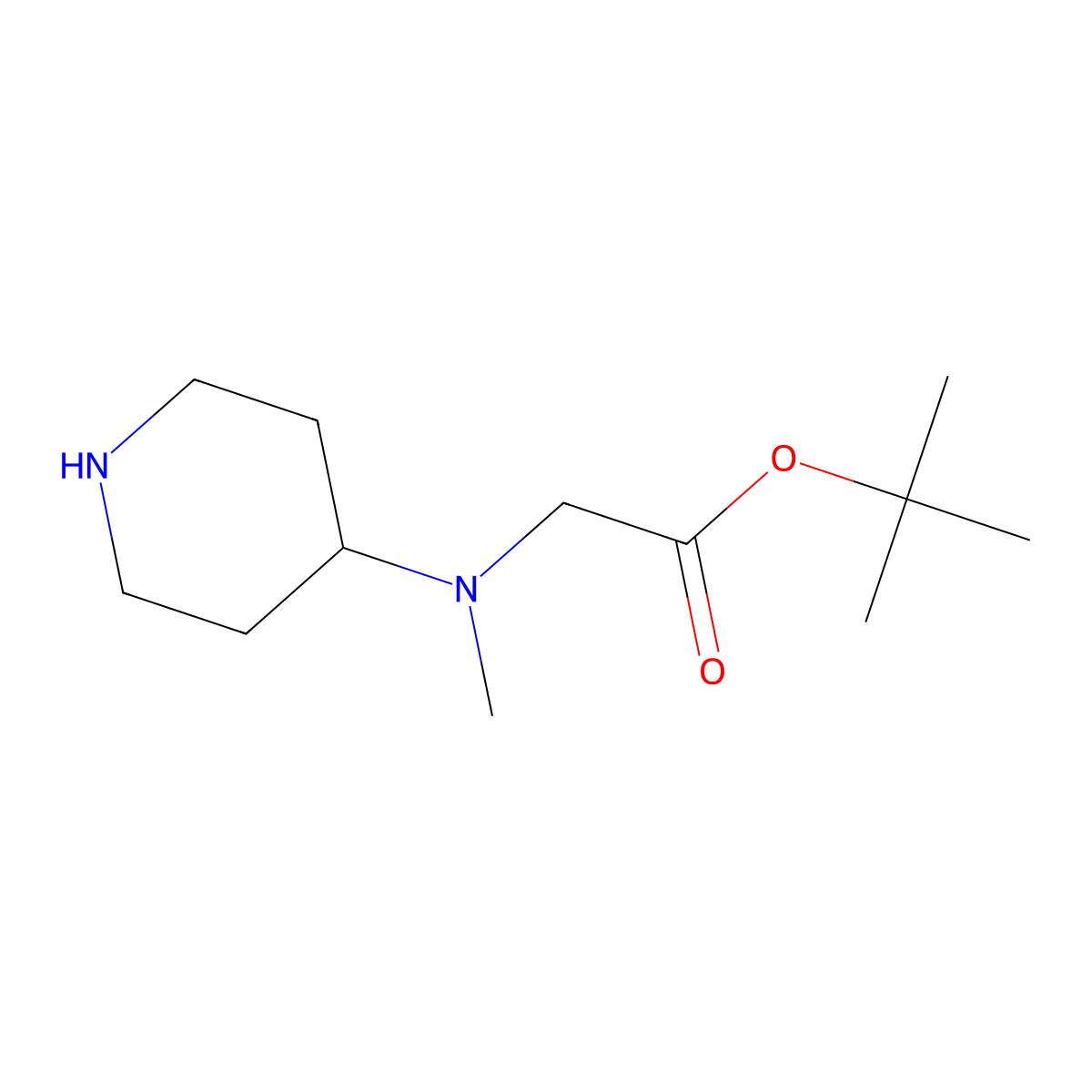 Tert-butyl 2-[methyl(piperidin-4-yl)amino]acetate molecular structure, CAS 1156665-15-4