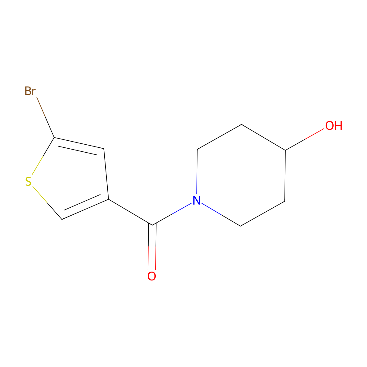 1-(5-Bromothiophene-3-carbonyl)piperidin-4-ol molecular structure, CAS 1156669-66-7