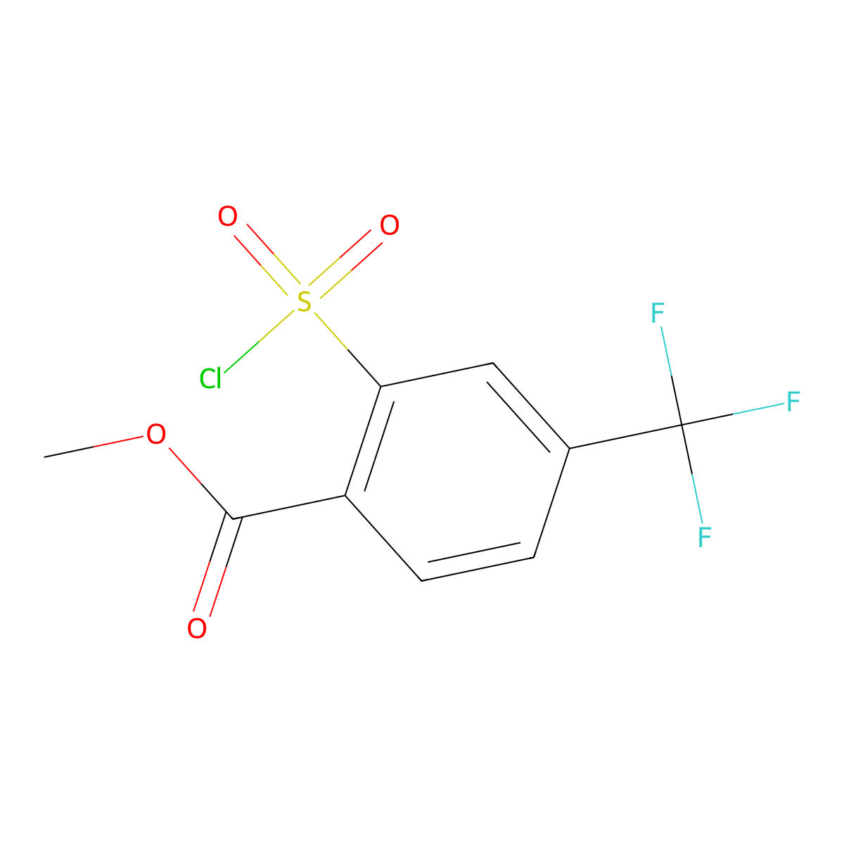 Methyl 2-(chlorosulfonyl)-4-(trifluoromethyl)benzoate molecular structure, CAS 1156674-56-4