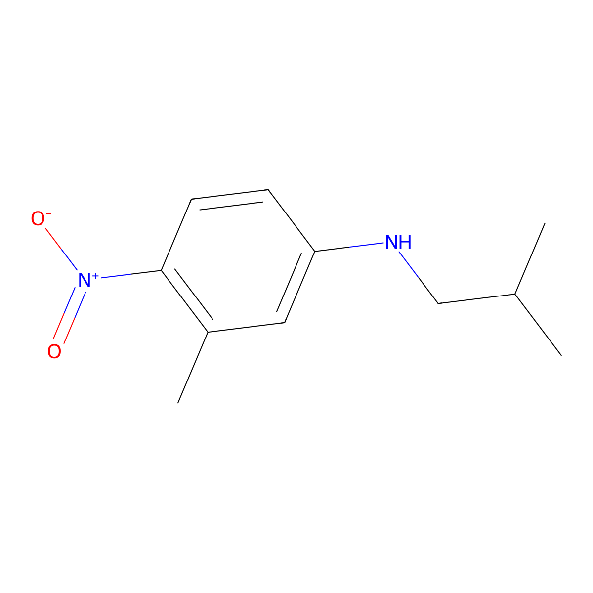 3-methyl-N-(2-methylpropyl)-4-nitroaniline molecular structure, CAS 1156676-44-6