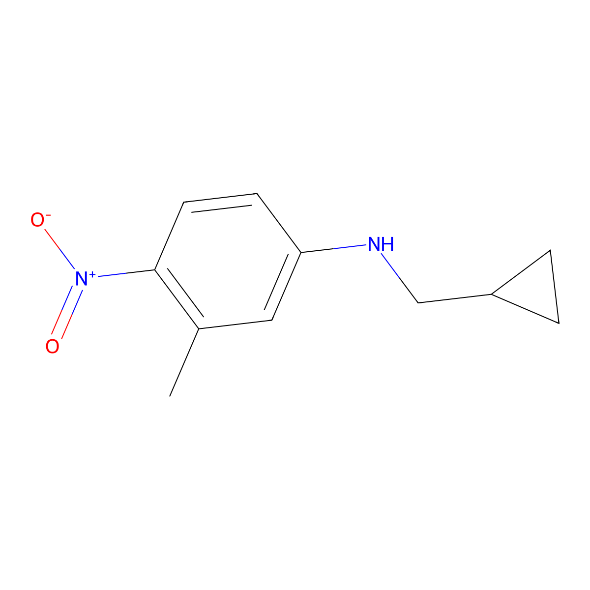 N-(cyclopropylmethyl)-3-methyl-4-nitroaniline molecular structure, CAS 1156676-54-8