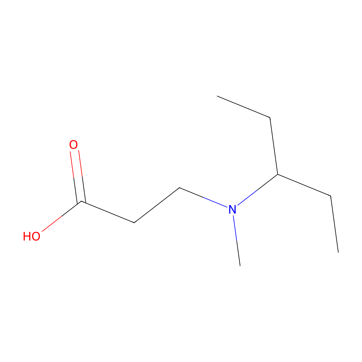 3-[Methyl(pentan-3-yl)amino]propanoic acid molecular structure, CAS 1156698-37-1