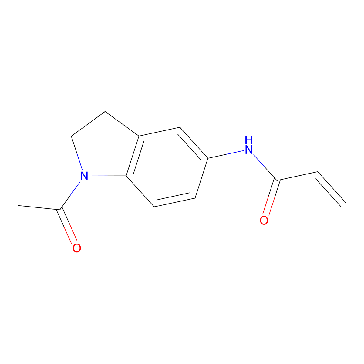 N-(1-acetyl-2,3-dihydro-1H-indol-5-yl)prop-2-enamide molecular structure, CAS 1156699-07-8