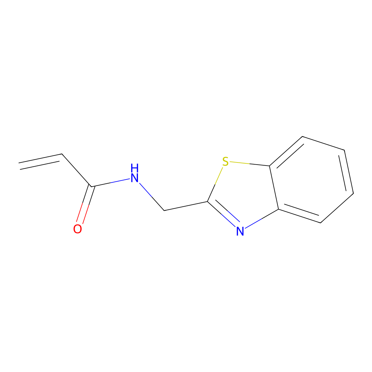 N-(benzo[d]thiazol-2-ylmethyl)acrylamide molecular structure, CAS 1156702-50-9