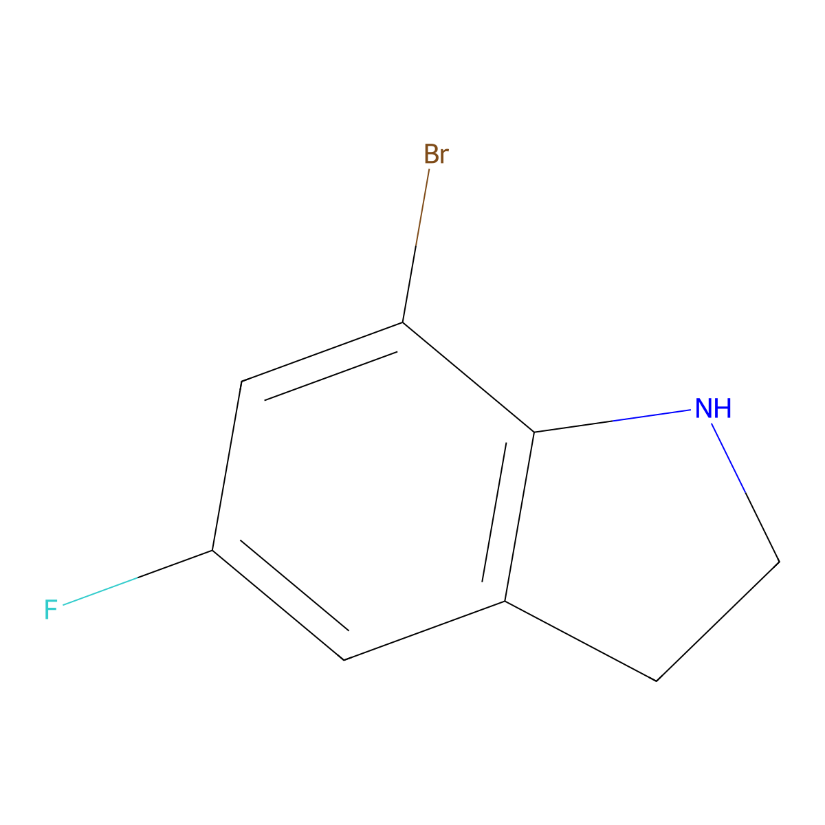 7-Bromo-5-fluoroindoline molecular structure, CAS 1156704-69-6