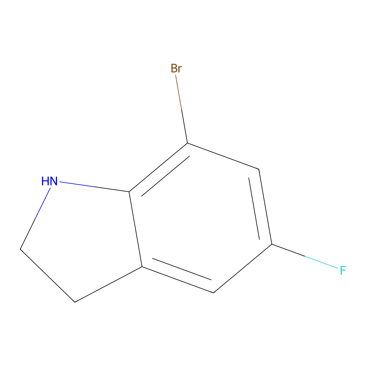 7-Bromo-5-fluoroindoline molecular structure, CAS 1156704-69-6