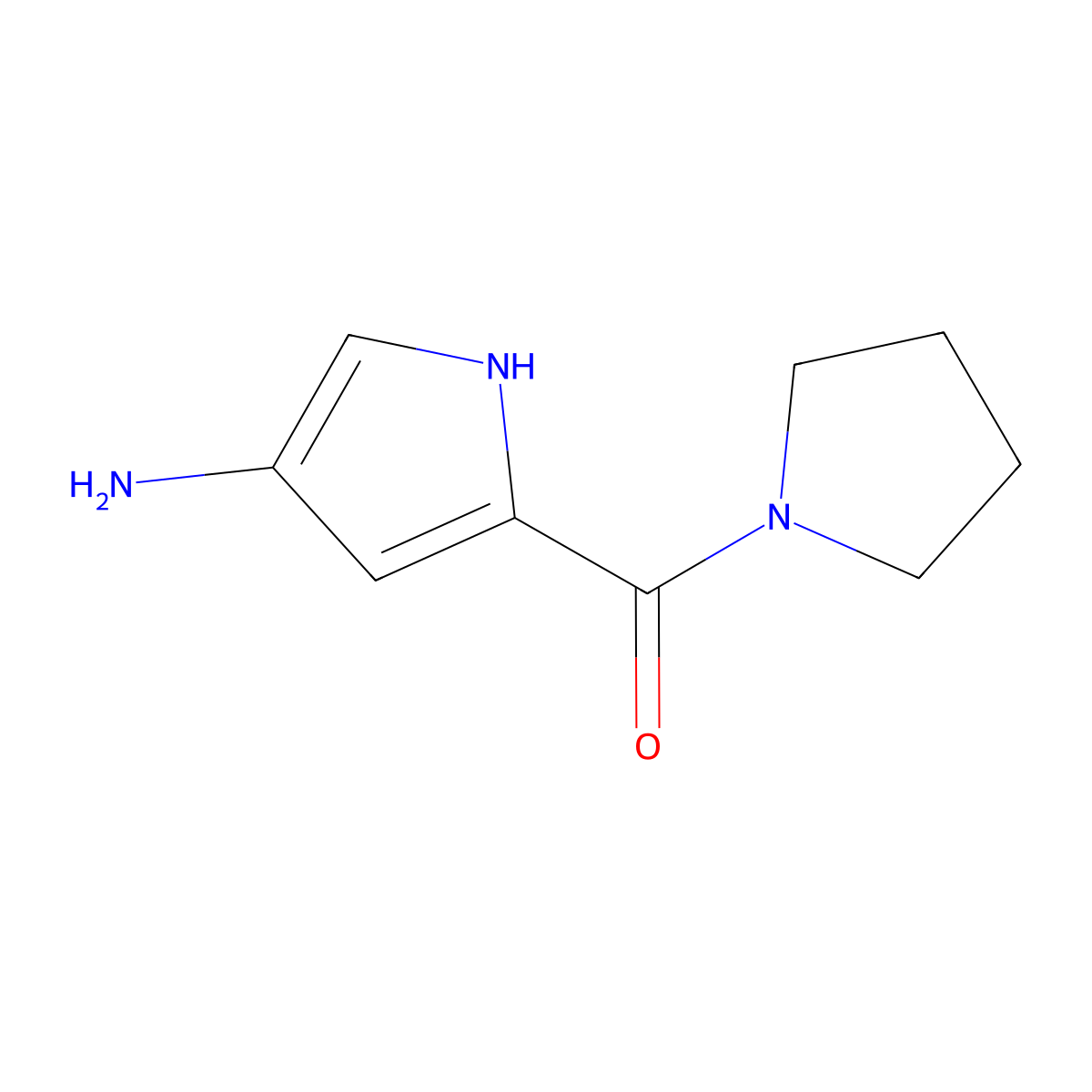 5-(pyrrolidine-1-carbonyl)-1H-pyrrol-3-amine molecular structure, CAS 1156706-14-7