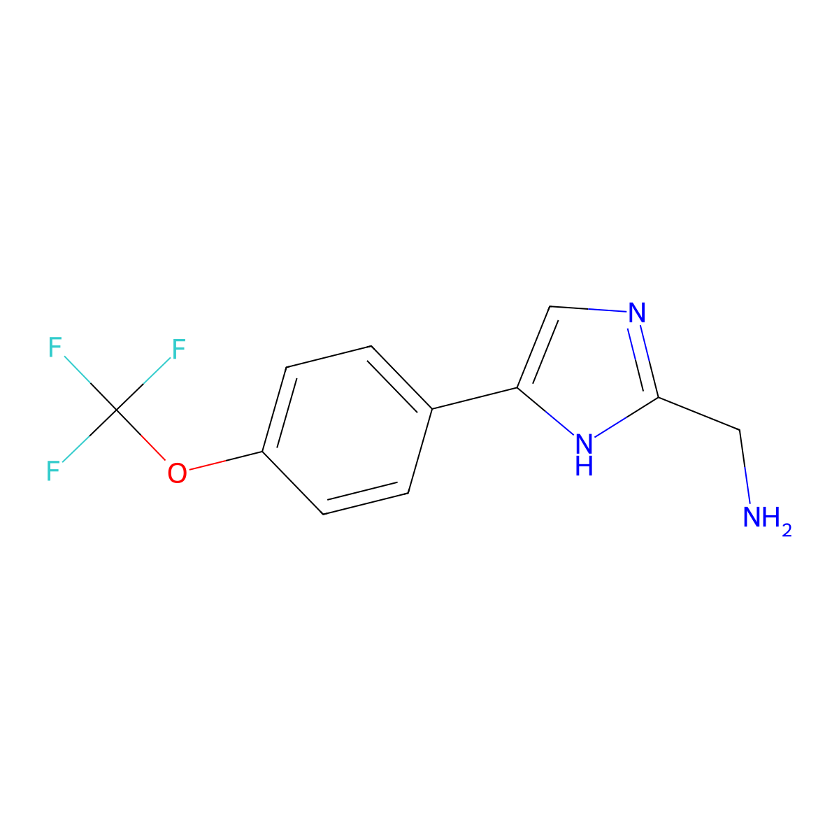 (5-(4-(Trifluoromethoxy)phenyl)-1H-imidazol-2-yl)methanamine molecular structure, CAS 1156707-86-6