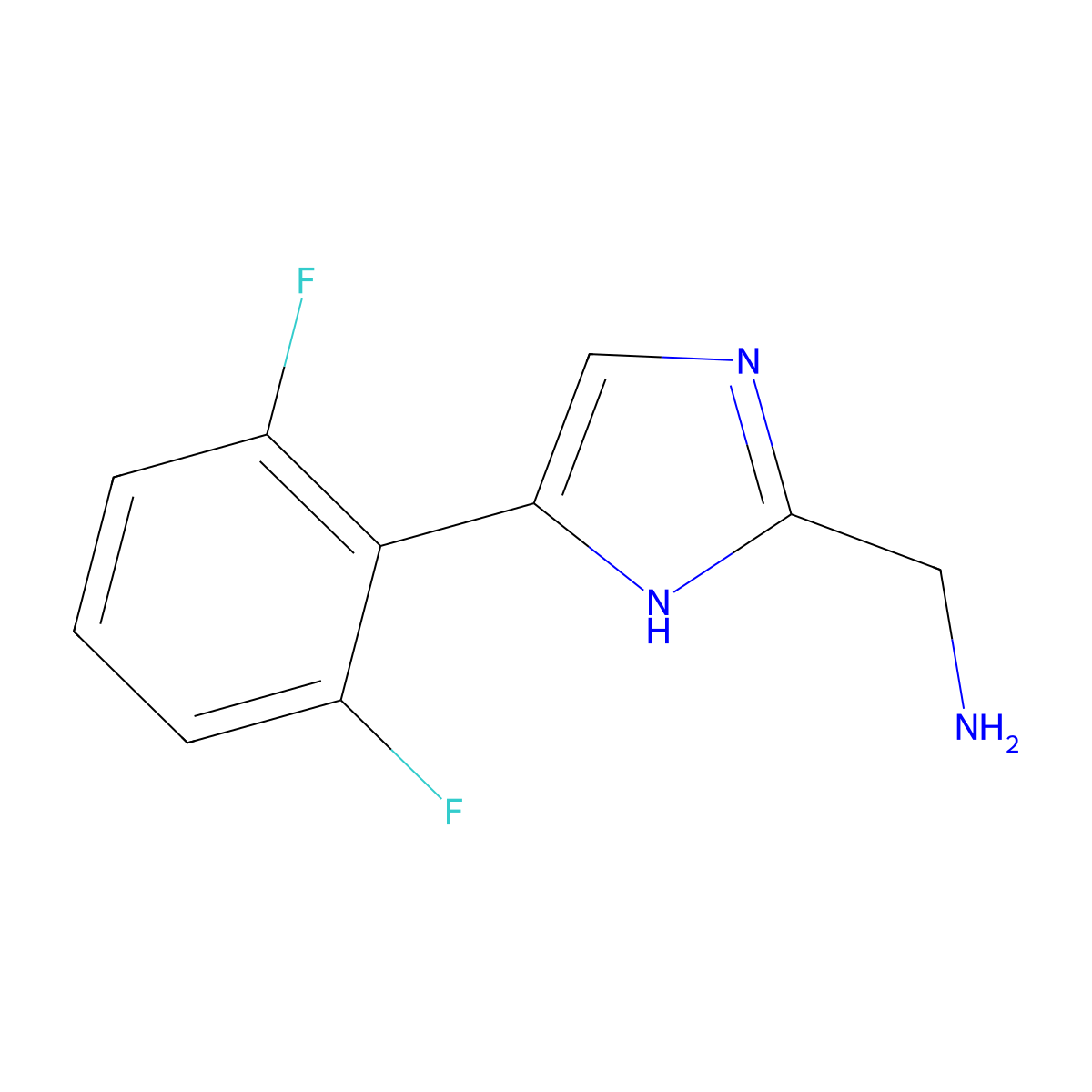 (5-(2,6-Difluorophenyl)-1H-imidazol-2-yl)methanamine molecular structure, CAS 1156709-22-6