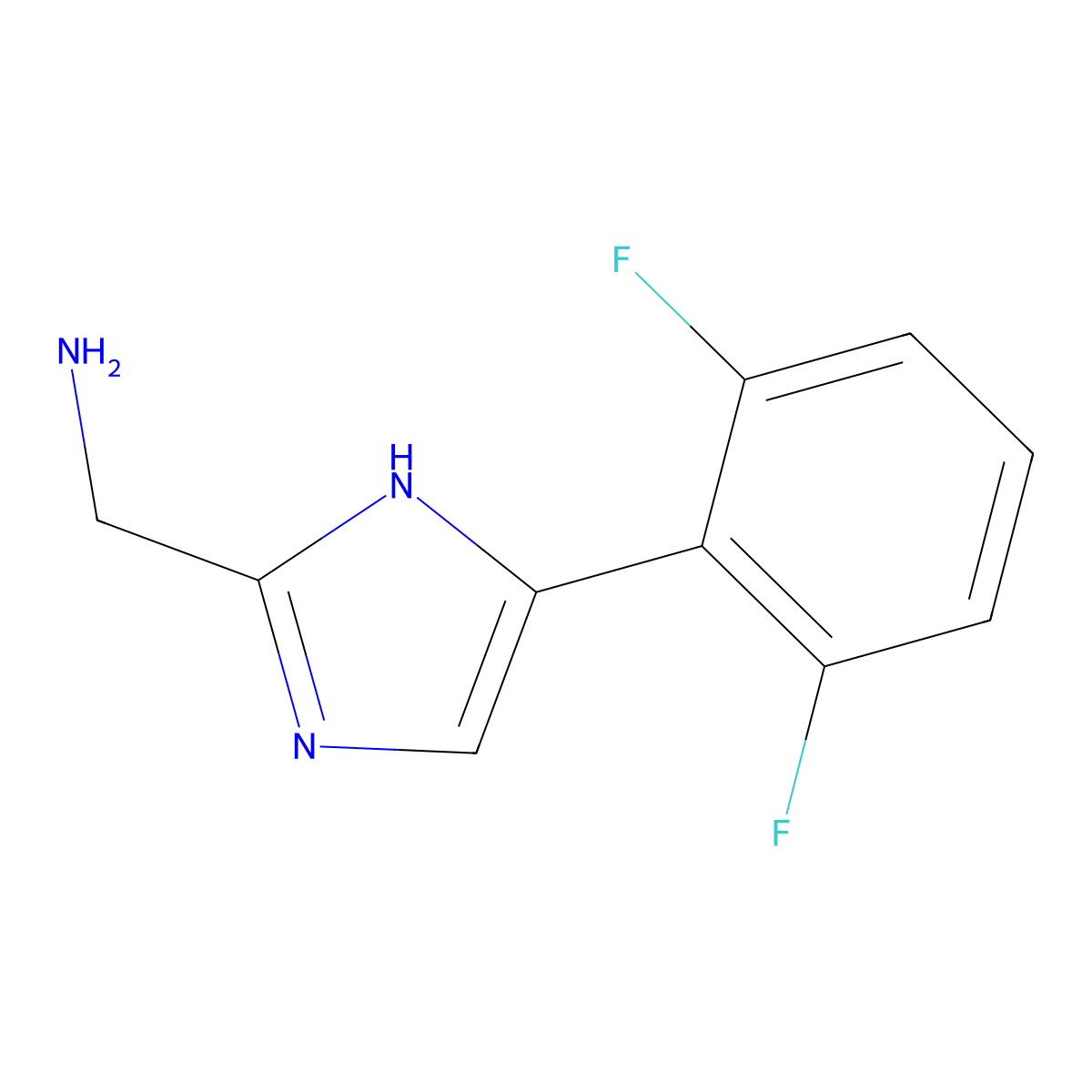 (5-(2,6-Difluorophenyl)-1H-imidazol-2-yl)methanamine molecular structure, CAS 1156709-22-6