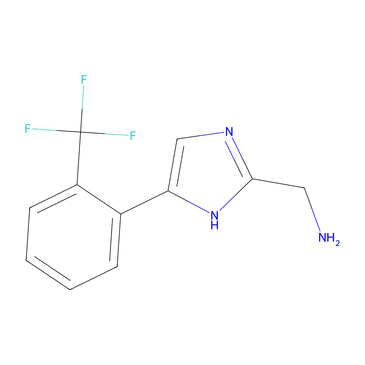 (5-(2-(Trifluoromethyl)phenyl)-1H-imidazol-2-yl)methanamine molecular structure, CAS 1156709-30-6