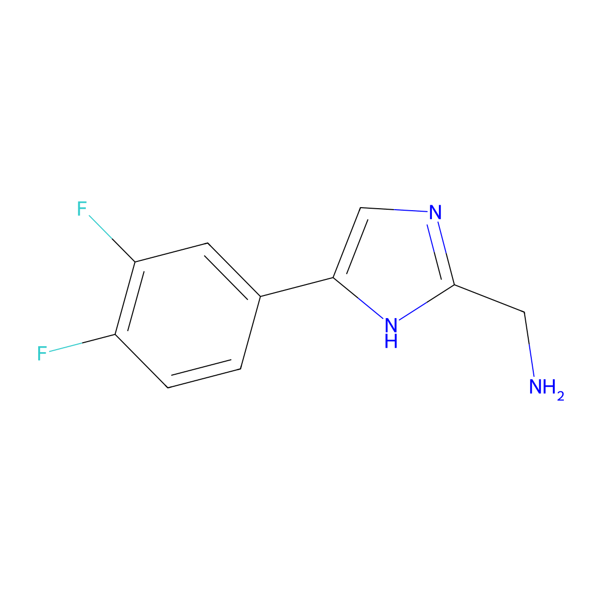 (4-(3,4-Difluorophenyl)-1H-imidazol-2-YL)methanamine molecular structure, CAS 1156709-61-3