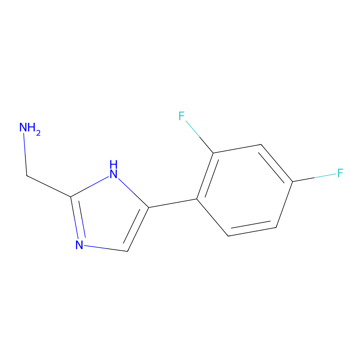 (5-(2,4-difluorophenyl)-1H-imidazol-2-yl)methanamine molecular structure, CAS 1156709-64-6