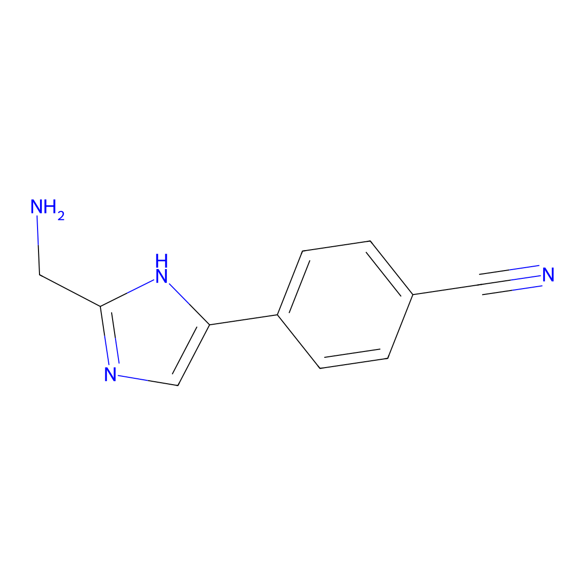 4-(2-(Aminomethyl)-1H-imidazol-5-yl)benzonitrile molecular structure, CAS 1156712-18-3