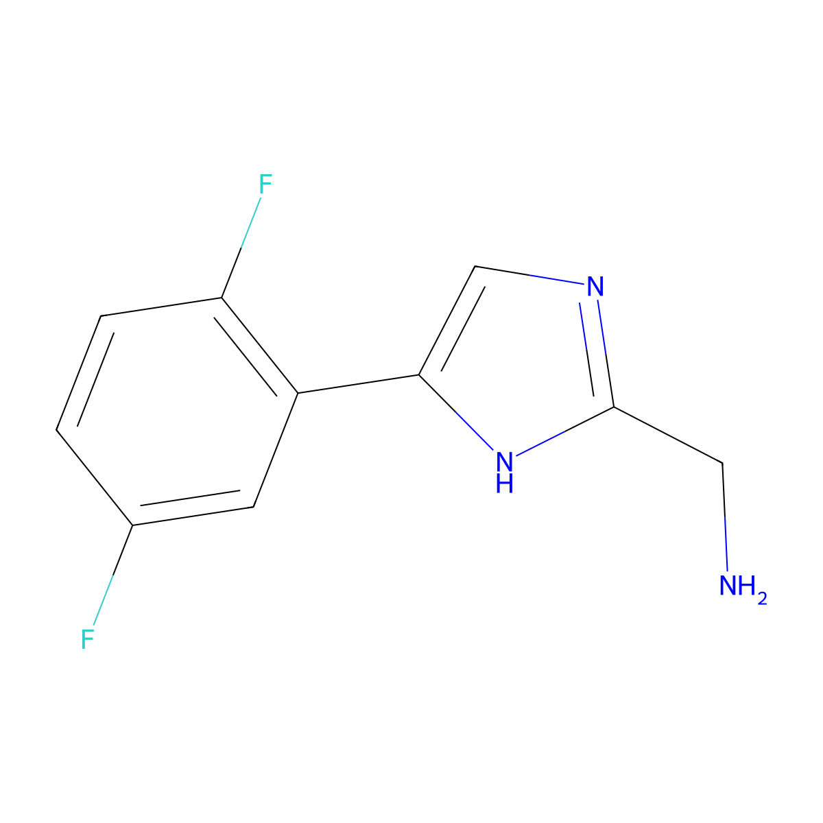 (4-(2,5-Difluorophenyl)-1H-imidazol-2-YL)methanamine molecular structure, CAS 1156712-44-5