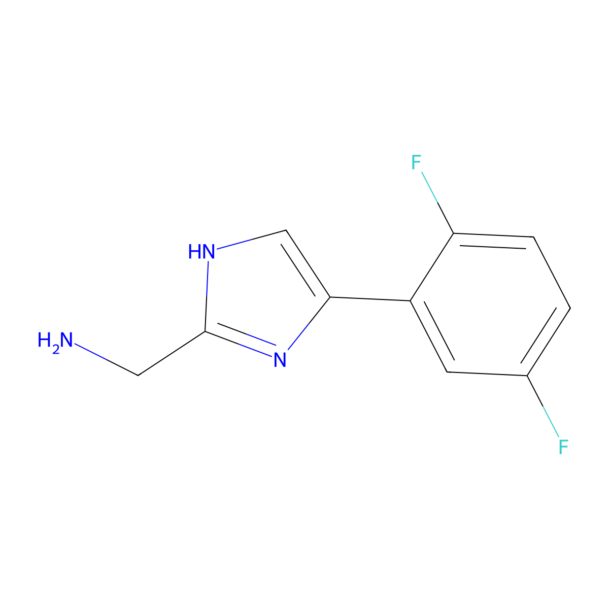 (4-(2,5-Difluorophenyl)-1H-imidazol-2-YL)methanamine molecular structure, CAS 1156712-44-5