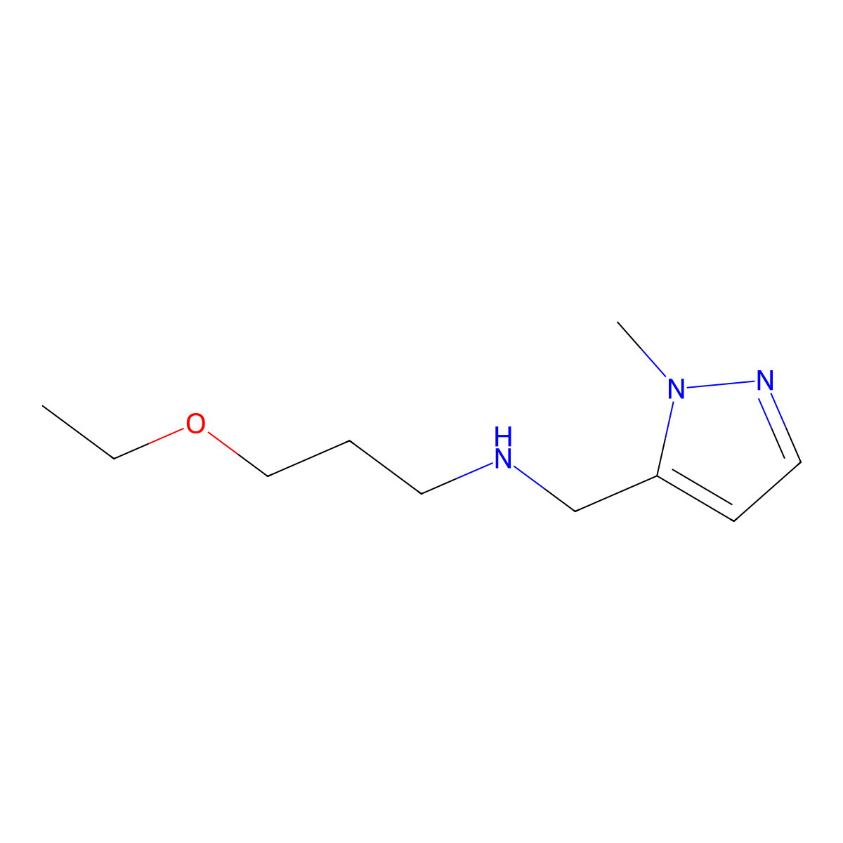 (3-Ethoxypropyl)[(1-methyl-1H-pyrazol-5-yl)methyl]amine molecular structure, CAS 1156714-26-9