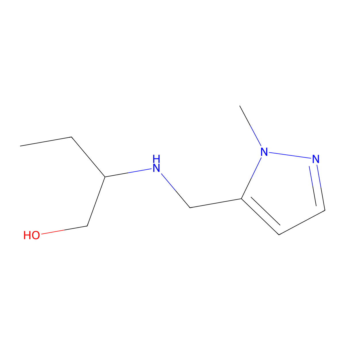 2-{[(1-methyl-1H-pyrazol-5-yl)methyl]amino}butan-1-ol molecular structure, CAS 1156714-97-4