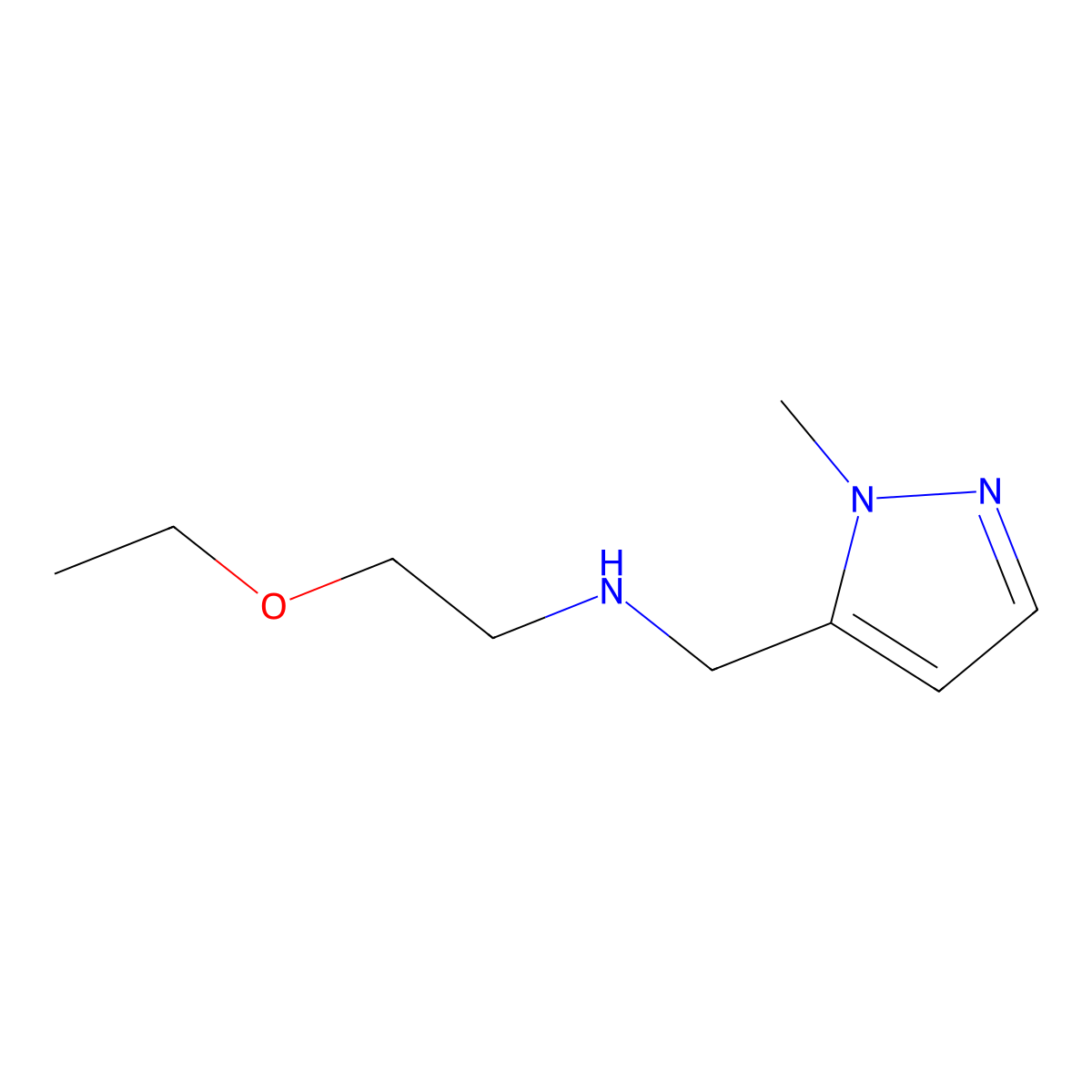 (2-Ethoxyethyl)[(1-methyl-1H-pyrazol-5-yl)methyl]amine molecular structure, CAS 1156718-33-0