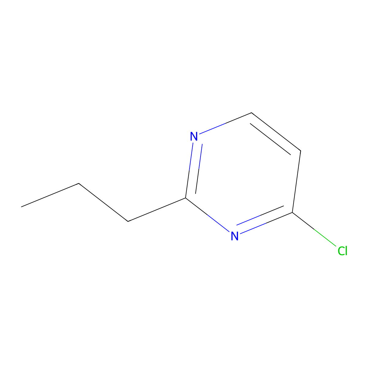 Pyrimidine, 4-chloro-2-propyl- molecular structure, CAS 1156718-34-1
