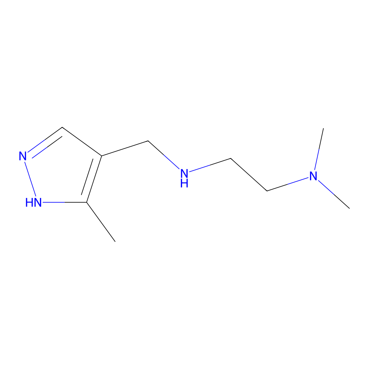 [2-(Dimethylamino)ethyl][(3-methyl-1H-pyrazol-4-yl)methyl]amine molecular structure, CAS 1156718-59-0