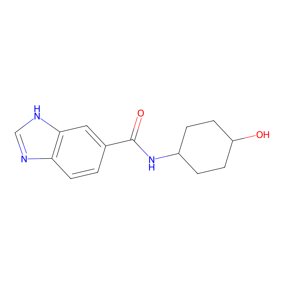 N-(4-hydroxycyclohexyl)-1H-1,3-benzodiazole-5-carboxamide molecular structure, CAS 1156718-92-1