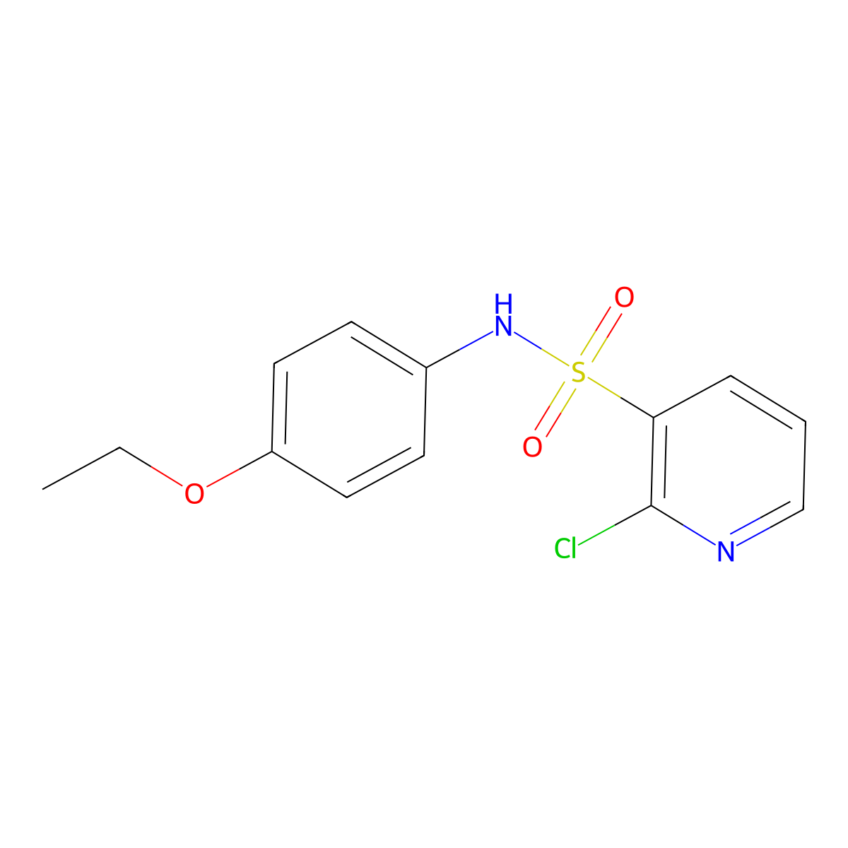 2-chloro-N-(4-ethoxyphenyl)pyridine-3-sulfonamide molecular structure, CAS 1156721-54-8