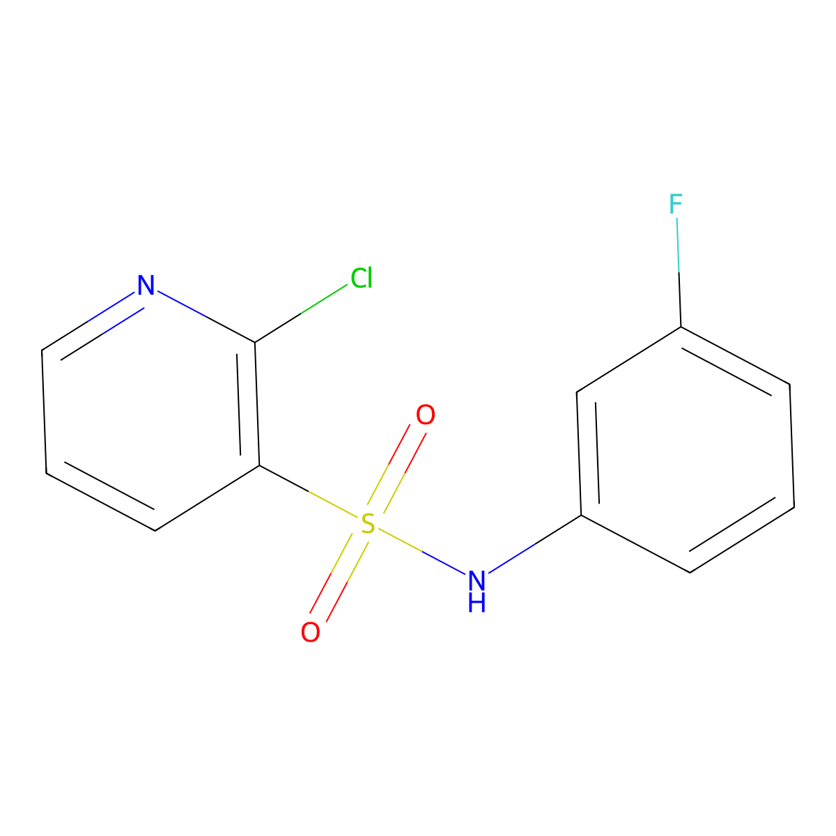 2-chloro-N-(3-fluorophenyl)pyridine-3-sulfonamide molecular structure, CAS 1156721-81-1