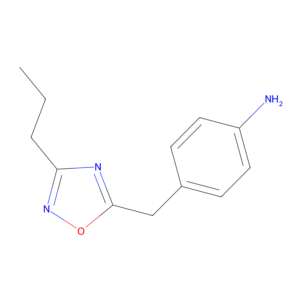 4-[(3-Propyl-1,2,4-oxadiazol-5-yl)methyl]aniline molecular structure, CAS 1156722-44-9