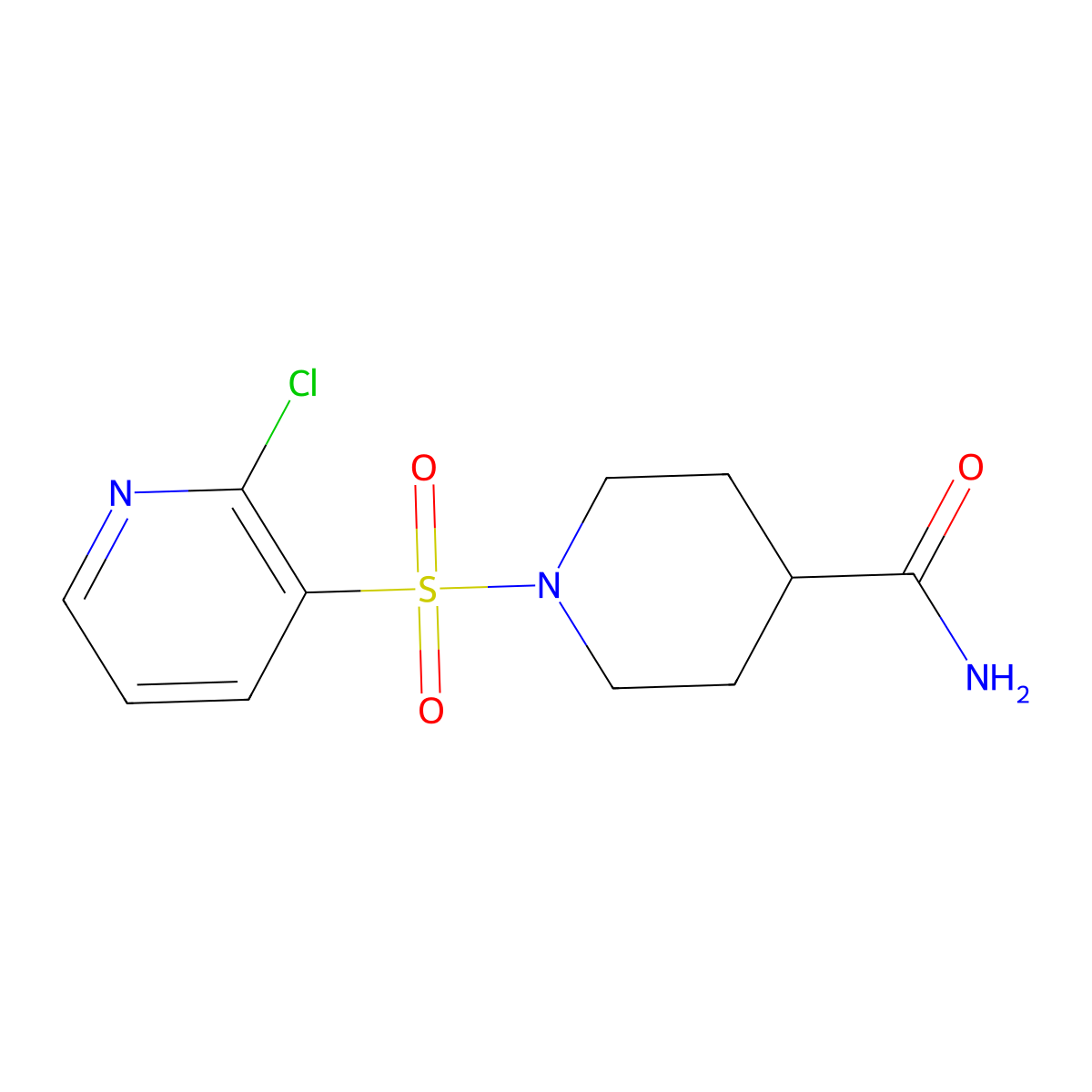 1-[(2-Chloropyridin-3-yl)sulfonyl]piperidine-4-carboxamide molecular structure, CAS 1156723-20-4