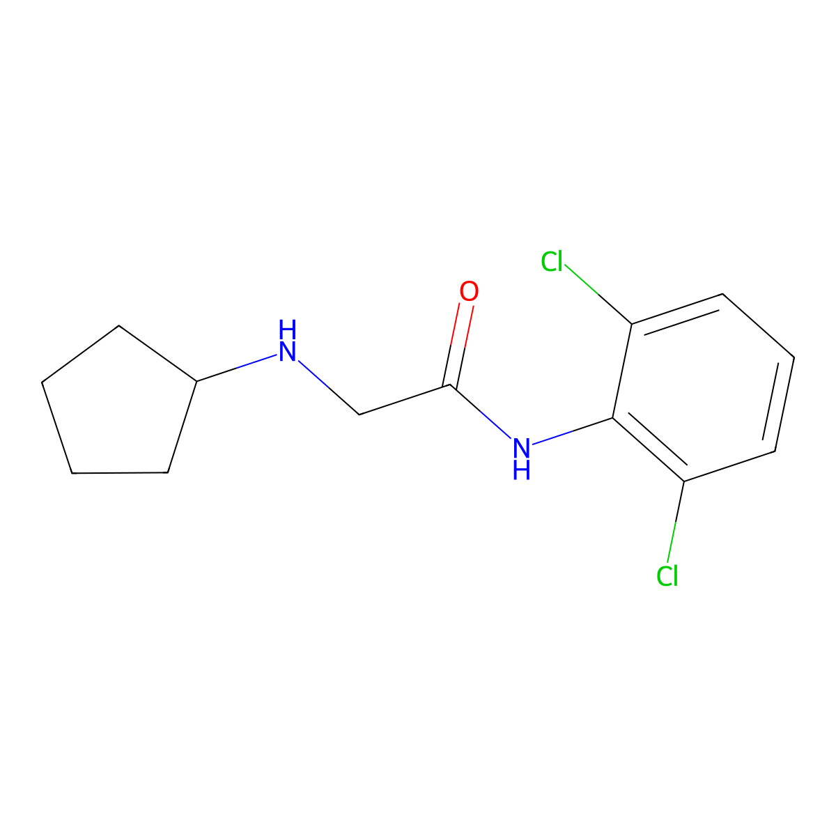 2-(cyclopentylamino)-N-(2,6-dichlorophenyl)acetamide molecular structure, CAS 1156724-74-1
