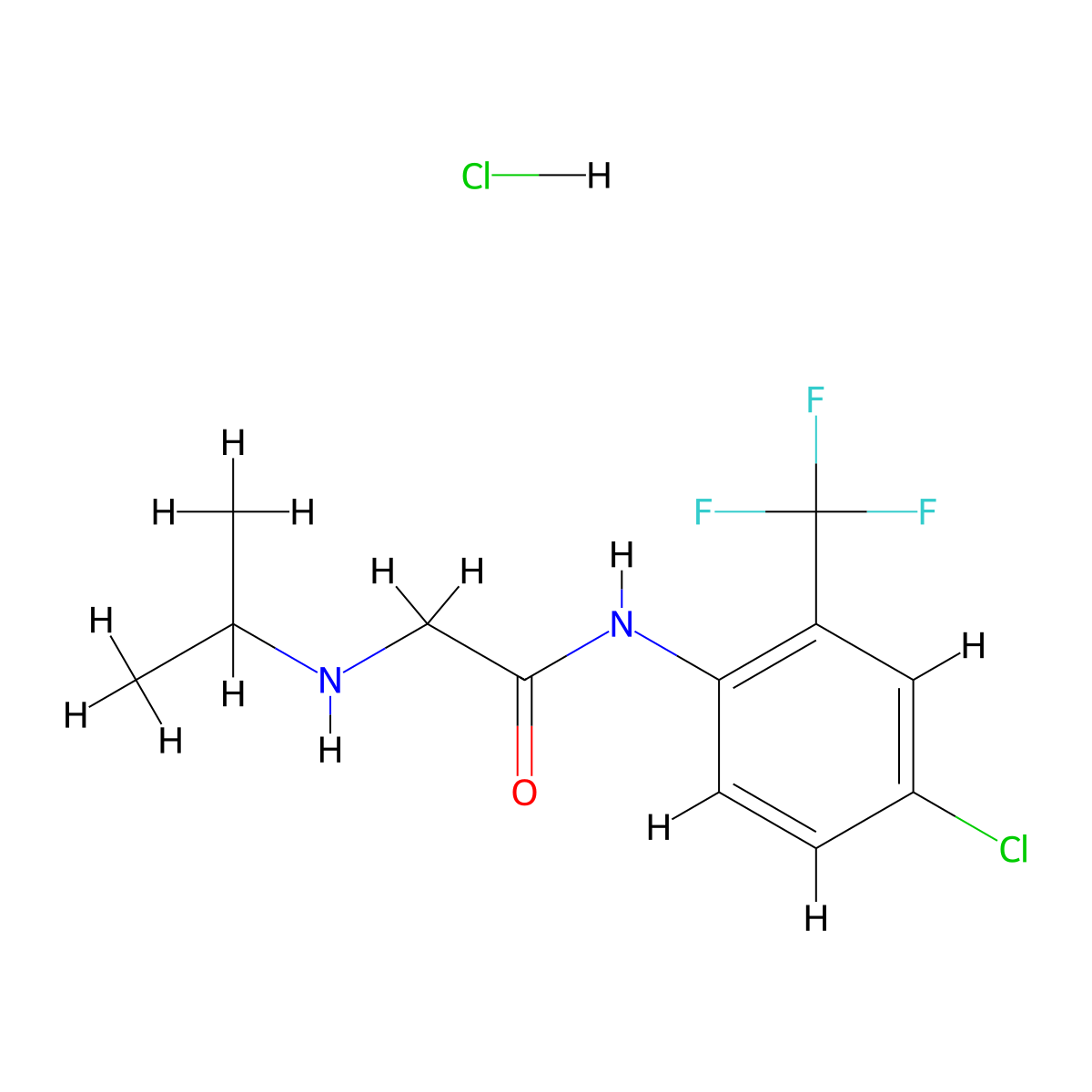 N-[4-chloro-2-(trifluoromethyl)phenyl]-2-[(propan-2-yl)amino]acetamide hydrochloride molecular structure, CAS 1156725-78-8