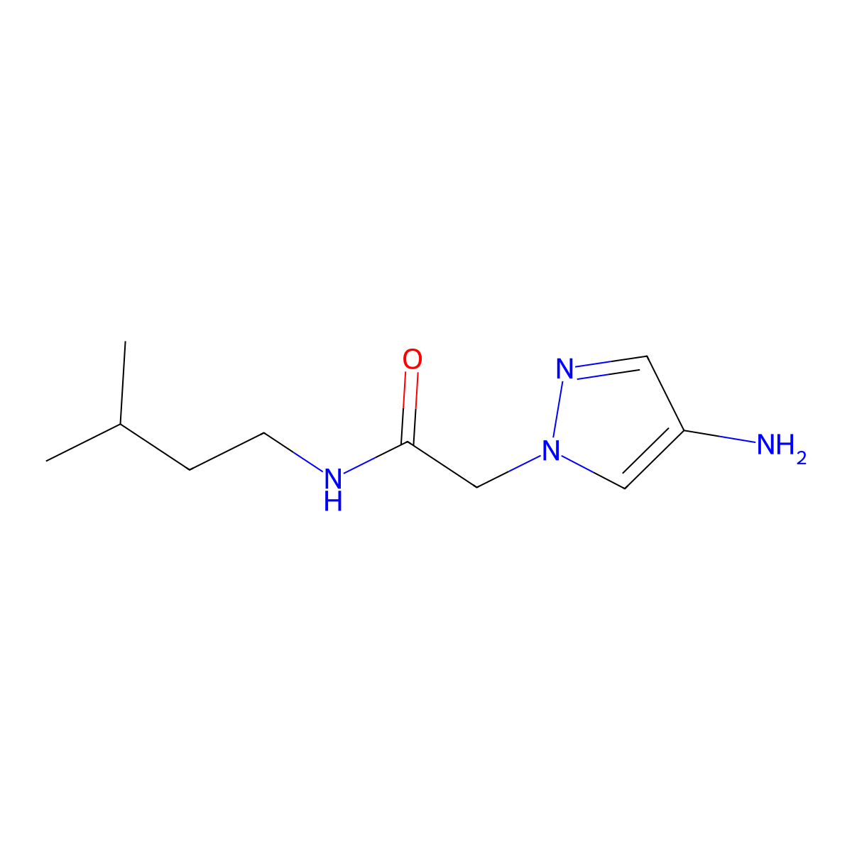 2-(4-Amino-1h-pyrazol-1-yl)-N-isopentylacetamide molecular structure, CAS 1156725-81-3