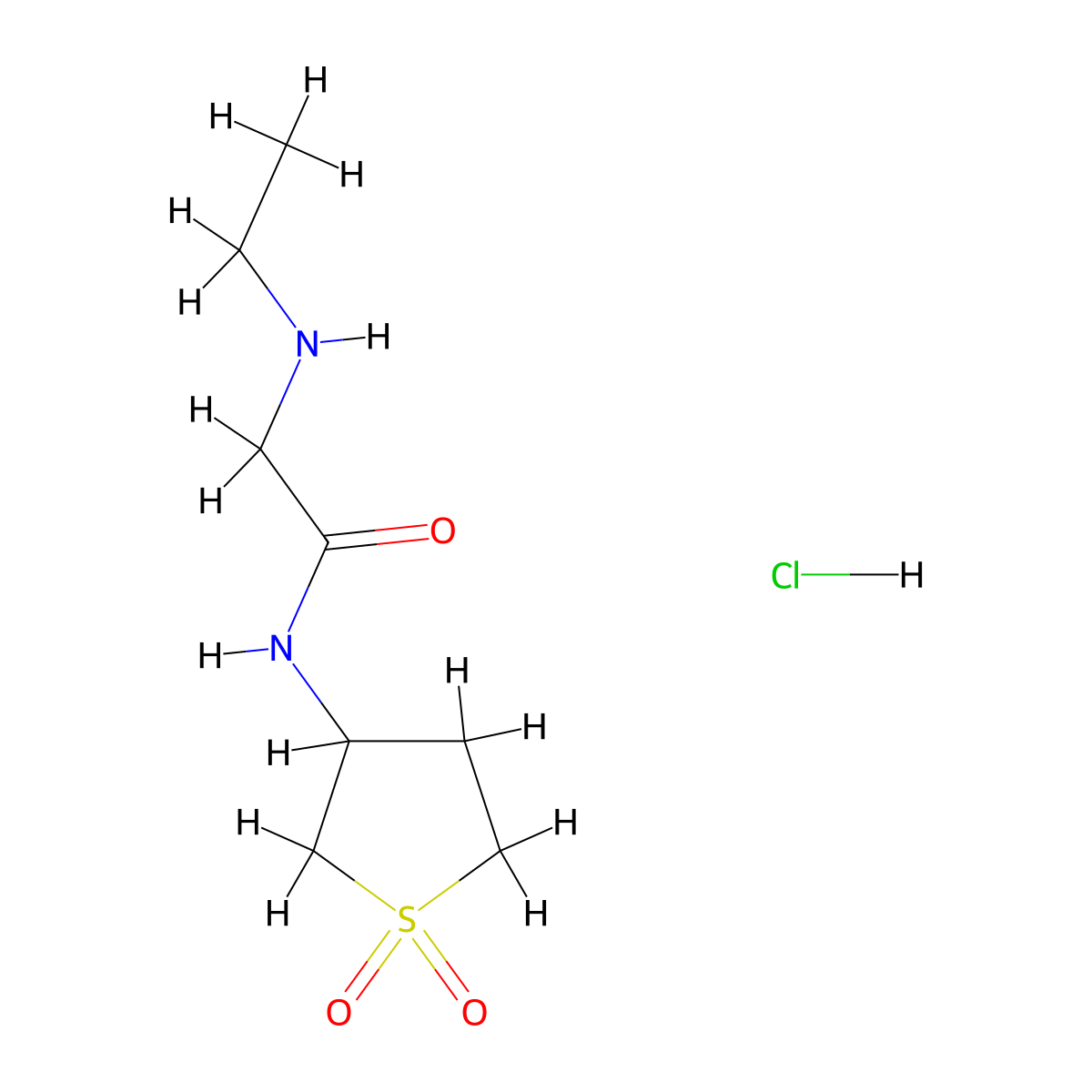 N-(1,1-Dioxo-1lambda6-thiolan-3-yl)-2-(ethylamino)acetamide hydrochloride molecular structure, CAS 1156726-07-6