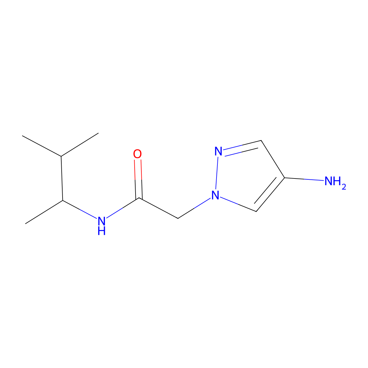 2-(4-Amino-1h-pyrazol-1-yl)-N-(3-methylbutan-2-yl)acetamide molecular structure, CAS 1156729-49-5