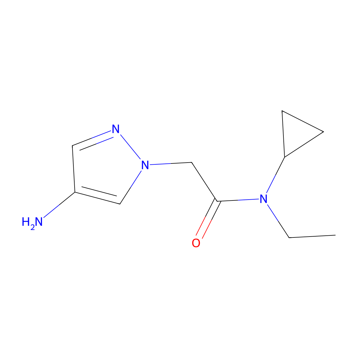 2-(4-Amino-1h-pyrazol-1-yl)-N-cyclopropyl-N-ethylacetamide molecular structure, CAS 1156730-49-2