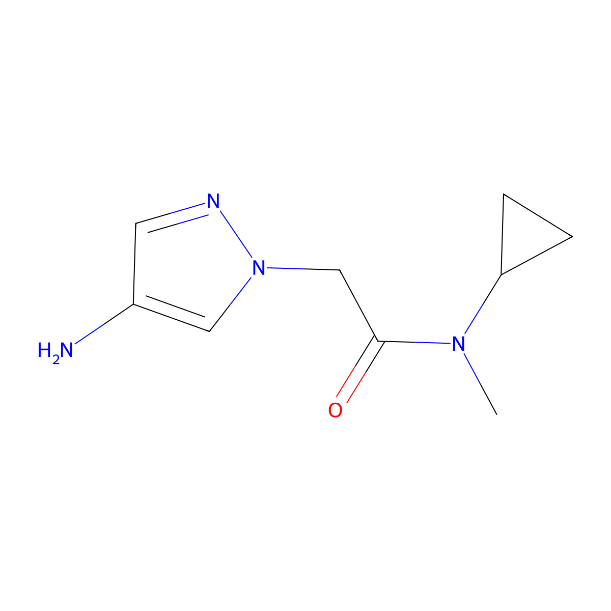 2-(4-Amino-1h-pyrazol-1-yl)-N-cyclopropyl-N-methylacetamide molecular structure, CAS 1156730-55-0
