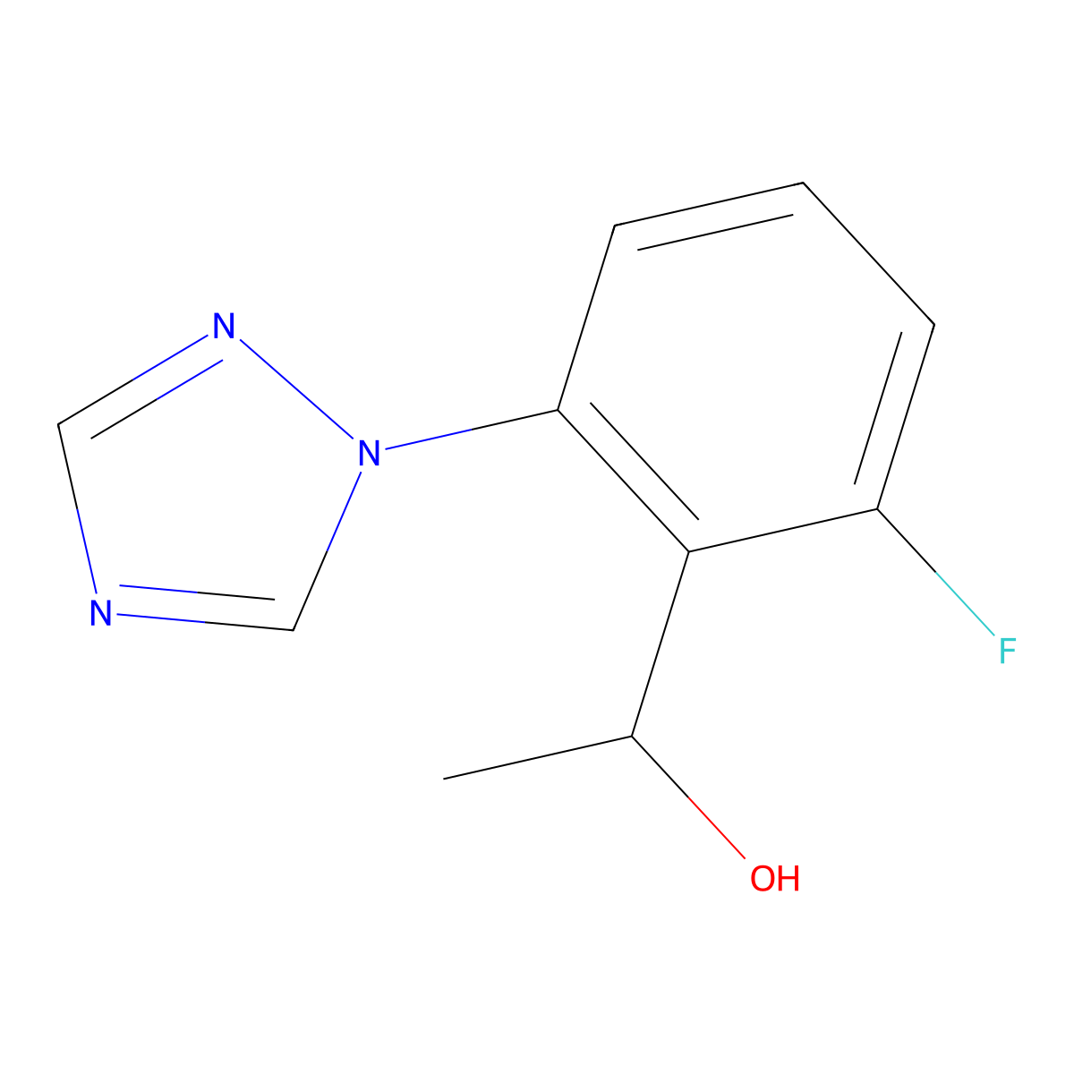 1-[2-fluoro-6-(1H-1,2,4-triazol-1-yl)phenyl]ethan-1-ol molecular structure, CAS 1156736-18-3