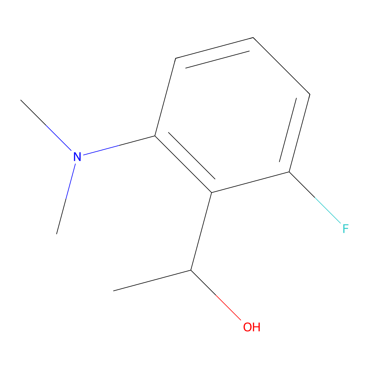 1-[2-(Dimethylamino)-6-fluorophenyl]ethan-1-ol molecular structure, CAS 1156737-08-4