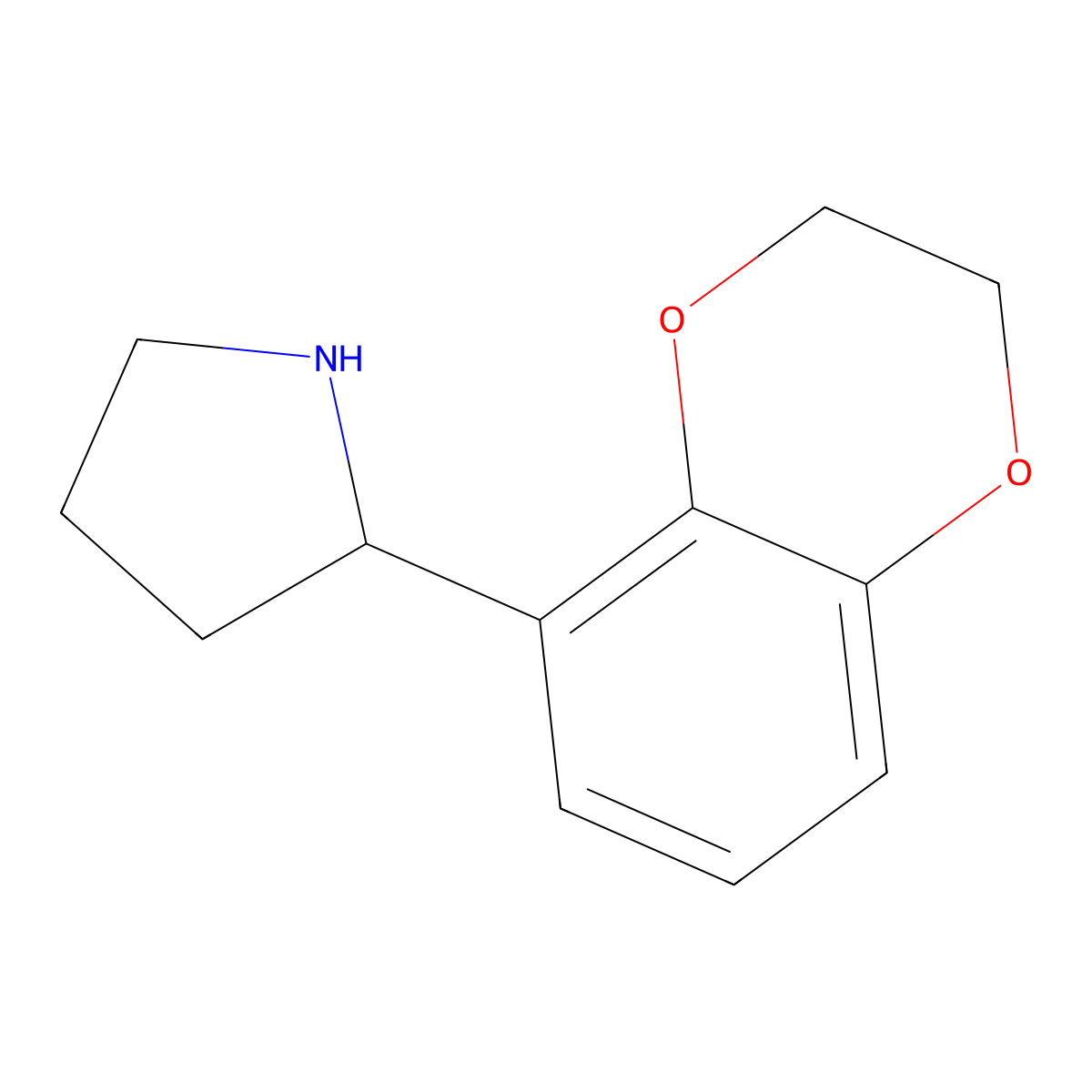 2-(2,3-Dihydro-1,4-benzodioxin-5-yl)pyrrolidine molecular structure, CAS 1156752-69-0