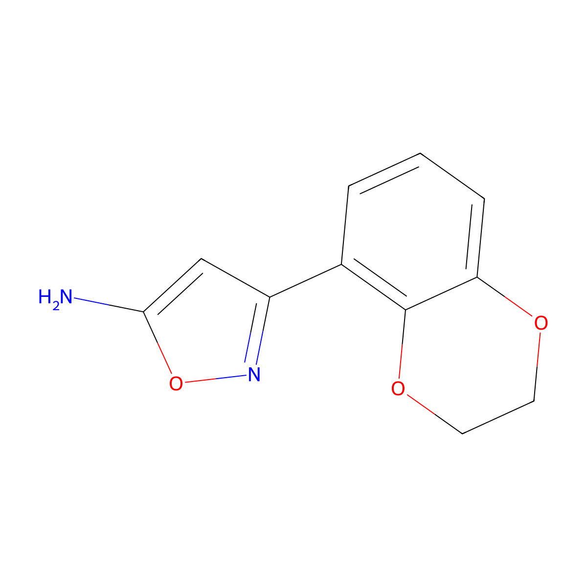 3-(2,3-Dihydro-1,4-benzodioxin-5-yl)-1,2-oxazol-5-amine molecular structure, CAS 1156753-33-1