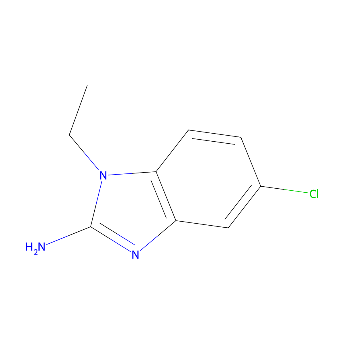 5-chloro-1-ethyl-1H-1,3-benzodiazol-2-amine molecular structure, CAS 1156753-55-7