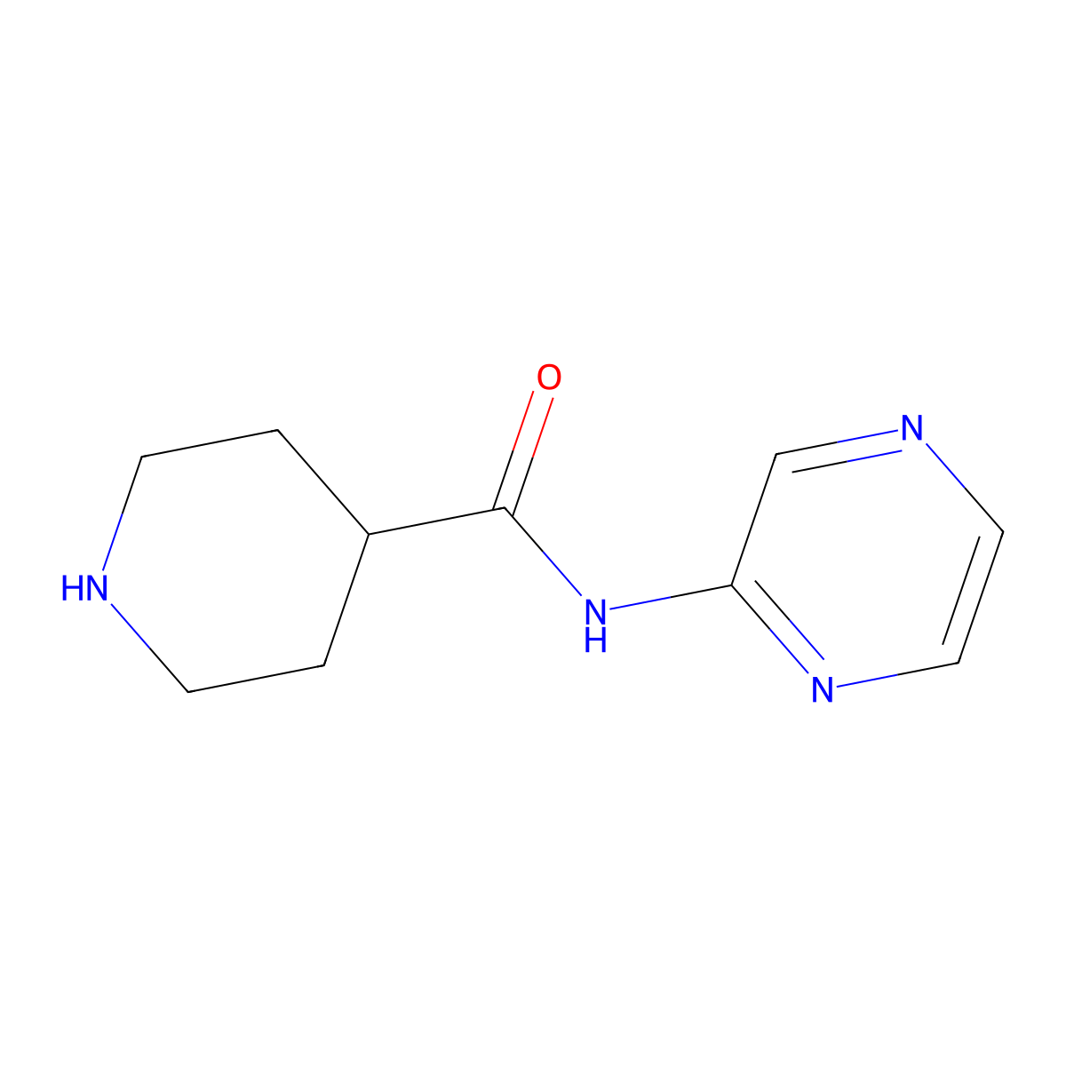 N-(pyrazin-2-yl)piperidine-4-carboxamide molecular structure, CAS 1156753-74-0