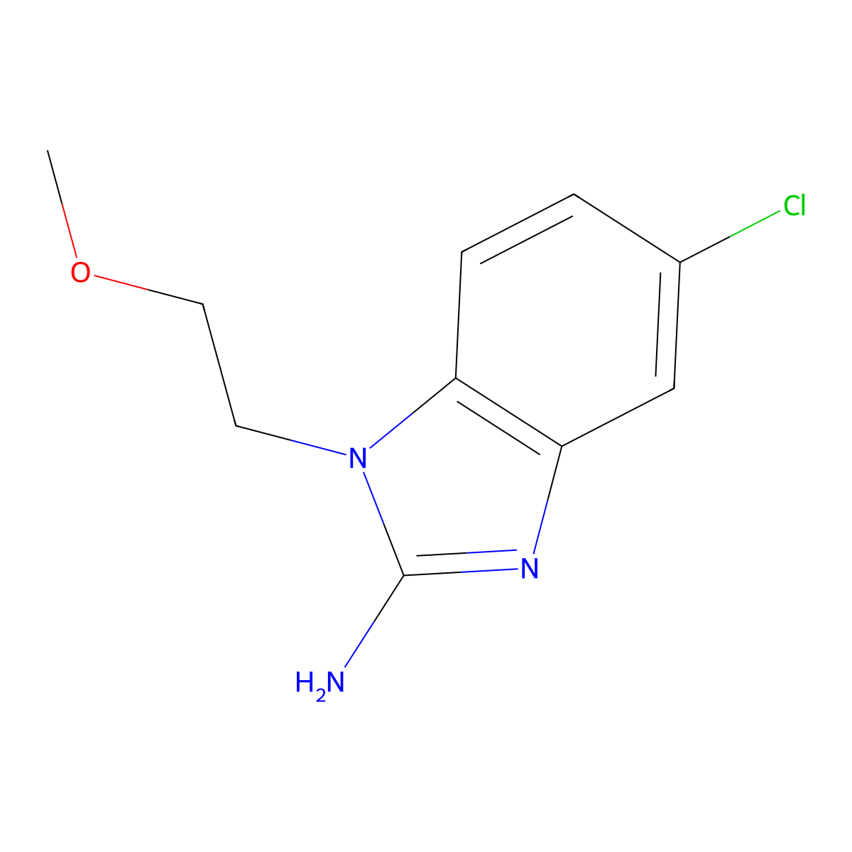 5-Chloro-1-(2-methoxyethyl)-1H-benzoimidazol-2-ylamine molecular structure, CAS 1156754-03-8