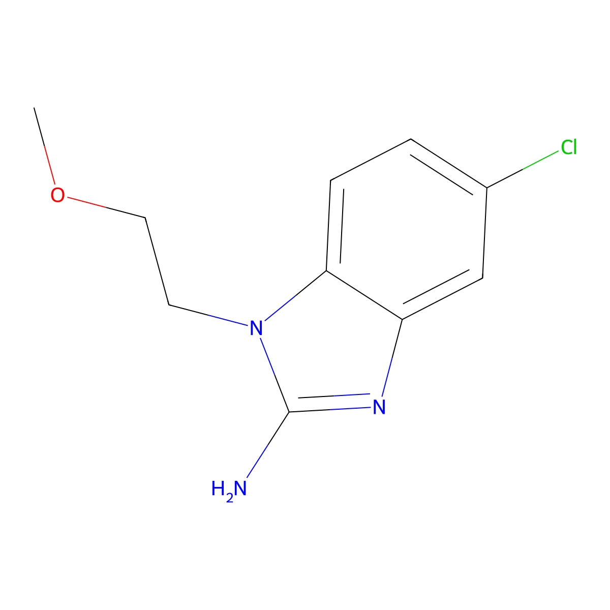 5-Chloro-1-(2-methoxyethyl)-1H-benzoimidazol-2-ylamine molecular structure, CAS 1156754-03-8