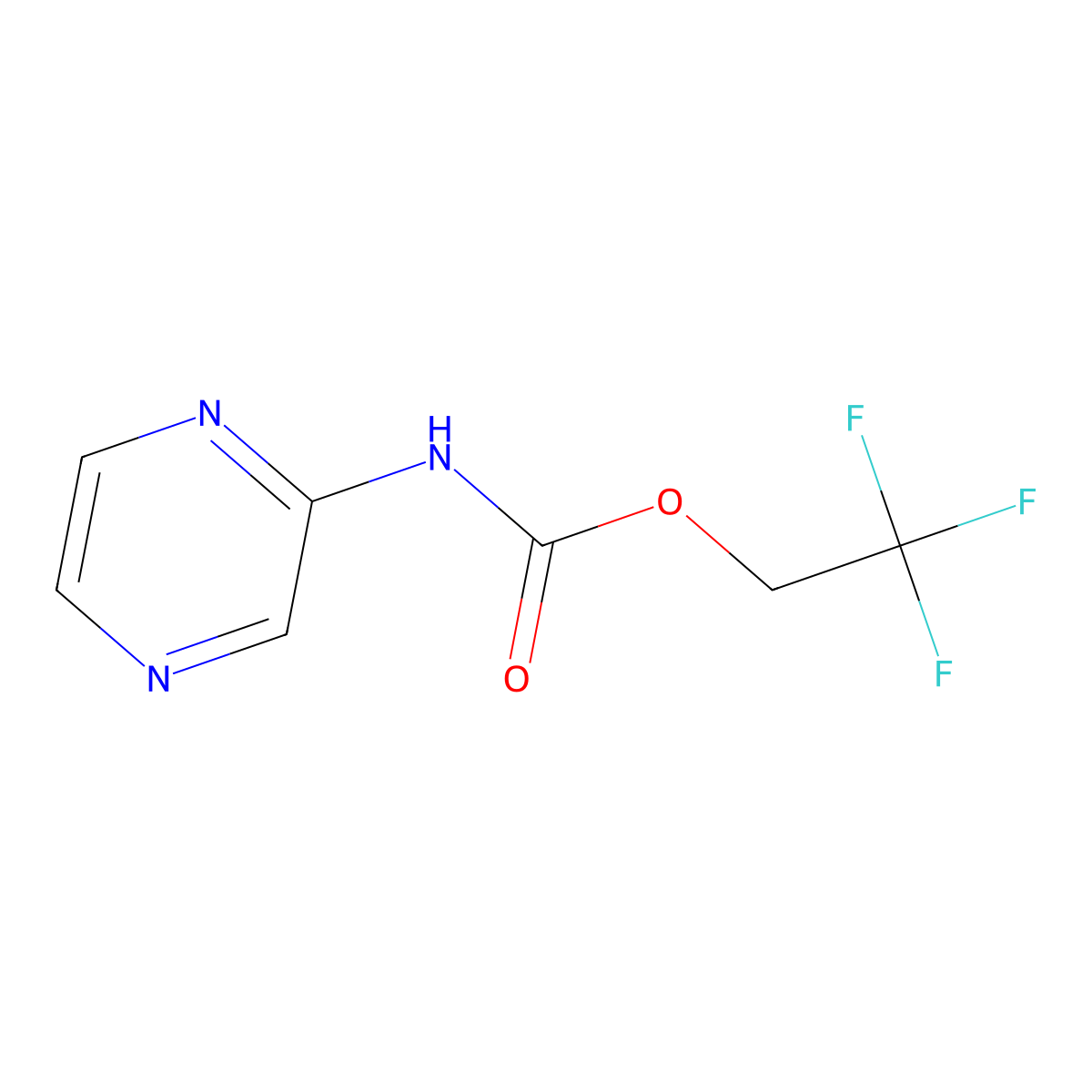 2,2,2-trifluoroethyl N-(pyrazin-2-yl)carbamate molecular structure, CAS 1156755-33-7