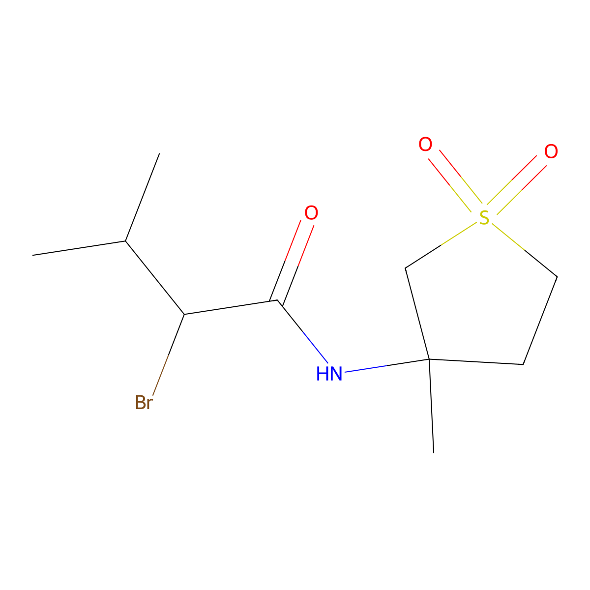2-bromo-3-methyl-N-(3-methyl-1,1-dioxo-1lambda6-thiolan-3-yl)butanamide molecular structure, CAS 1156759-54-4