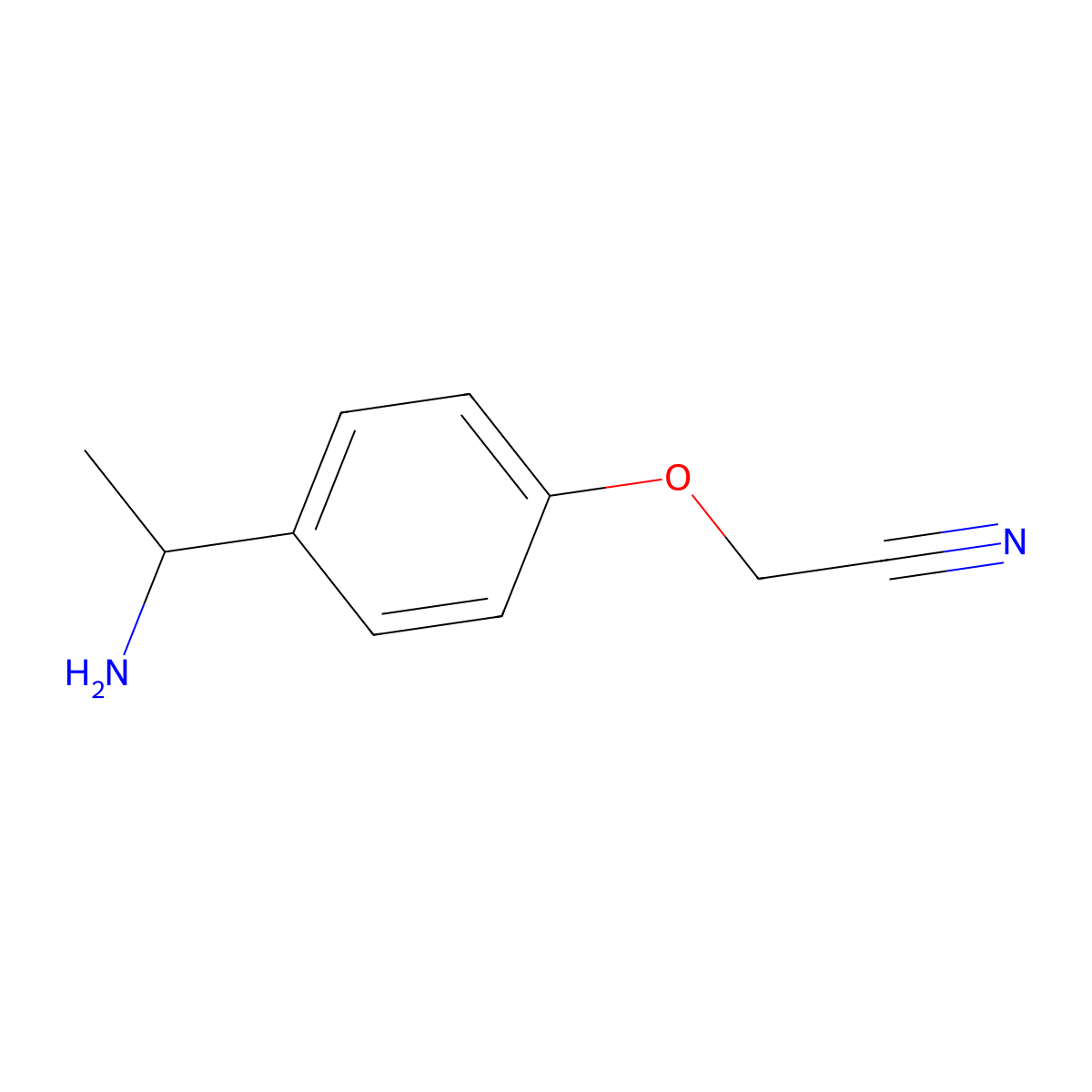2-[4-(1-Aminoethyl)phenoxy]acetonitrile molecular structure, CAS 1156761-73-7